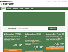 Tablet Screenshot of hostweb.de